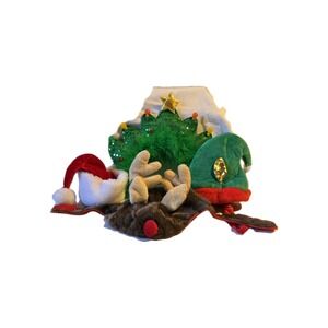 Christmas Hats and Christmas Tree headband for Dogs set of 4 Size Medium